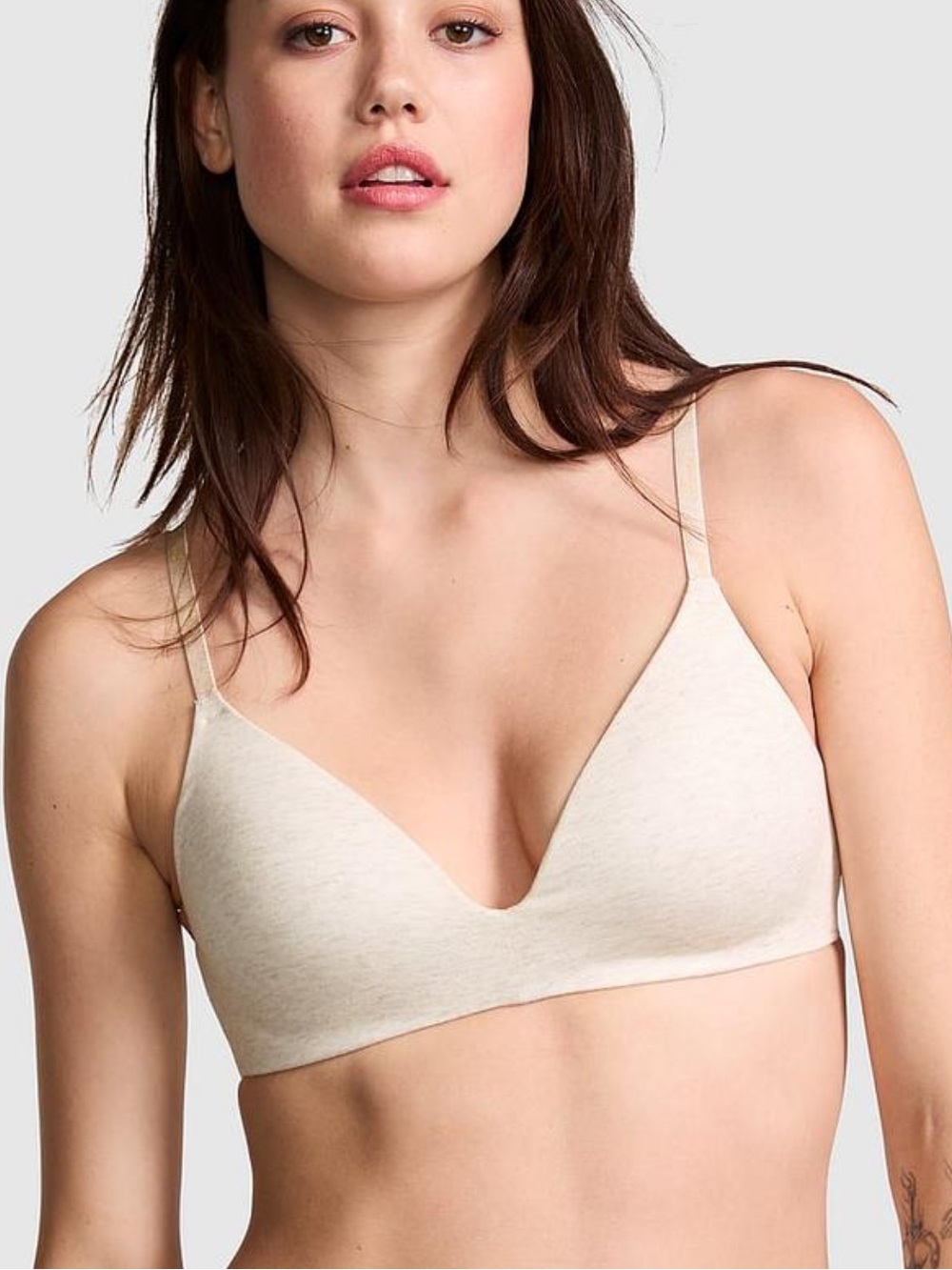 PINK Victoria's Secret Light Beige Wireless Triangle Bralette